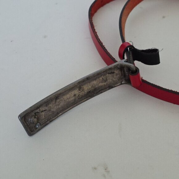 MOSCHINO Jeans | Leather Belt Skinny Red - Picture 3 of 4